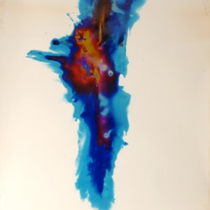 "Blue Streak", 2006, ca. 180x130cm, Rocketogram / Color-Photogram, unique
