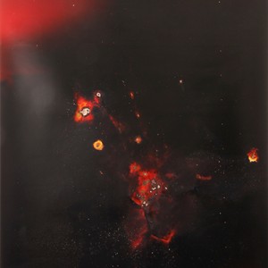 "Red-Top", 2014, ca. 180x106cm, Rocketogram / Color-Photogram, unique