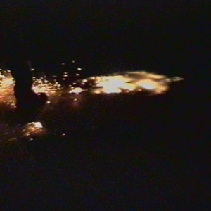 Documentation view, 2003, Rocket burning through photographic-colorpaper, Rocketogram/Colorphotogram,