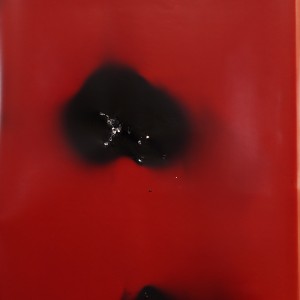 "Red-Snow", 2021, ca. 240x127cm, Rocketogram / Color-Photogram, unique