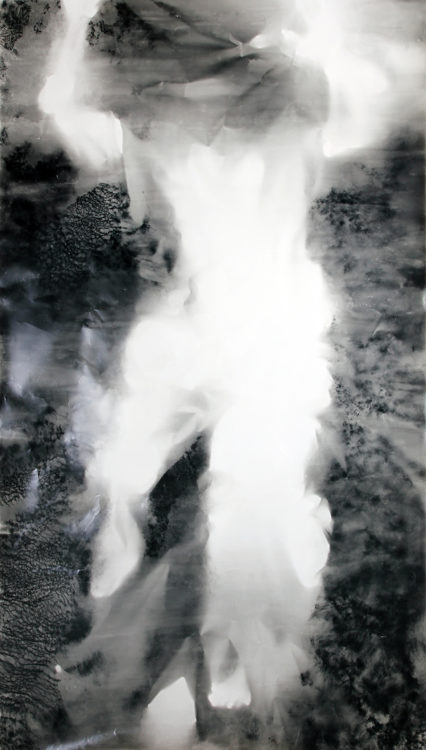 “Jump II : into the void no.5″, 2011, ca. 230x127cm, BW – Photogram, unique